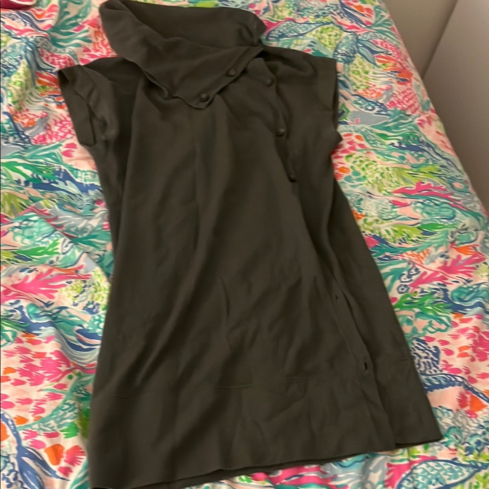Theory Olive Sleeveless Cowl Neck Dress